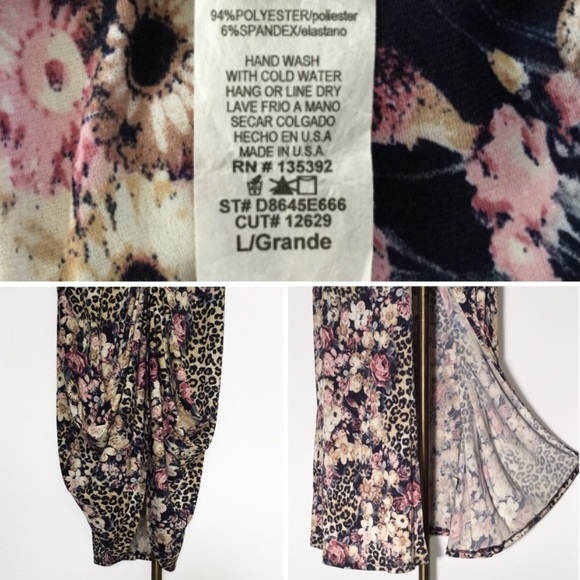 Floral Leopard Print Open Back Maxi Dress Size Large - Picture 8 of 8